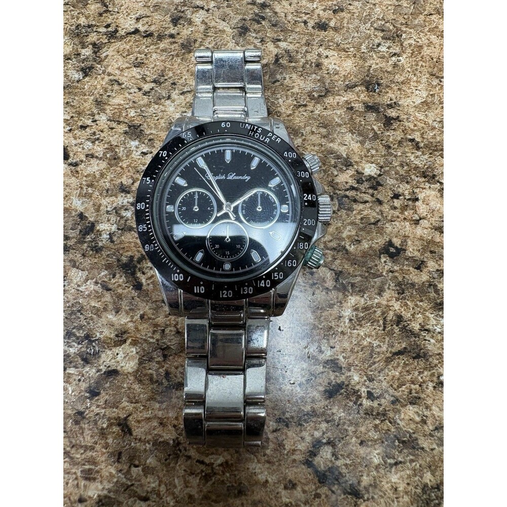 English Laundry Men’s Chronograph Watch Black Dial Stainless Steel